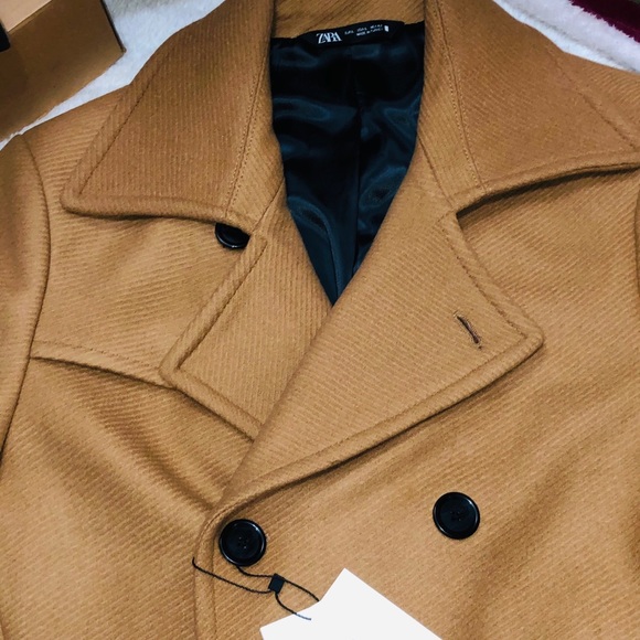 (SOLD OUT) ZARA MAN DOUBLE BREASTED COAT - LARGE - Picture 12 of 14